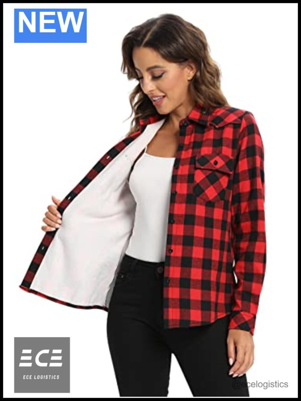 Fleece Lined Plaid Flannel Shacket Button Down Shirt Jacket